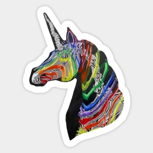 Rainbow Zebra Unicorn Sticker